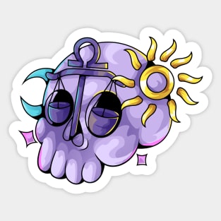 Libra Skull zodiac sign Sticker